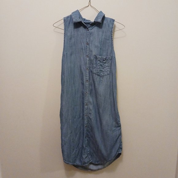 EDC by ESPIRIT 1990s style sleeveless demin jean shirt dress - Picture 5 of 12
